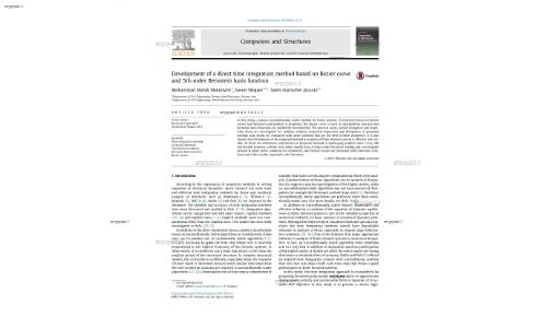 Development of a direct time integration method based on Bezier curve and 5th-order Bernstein basis function